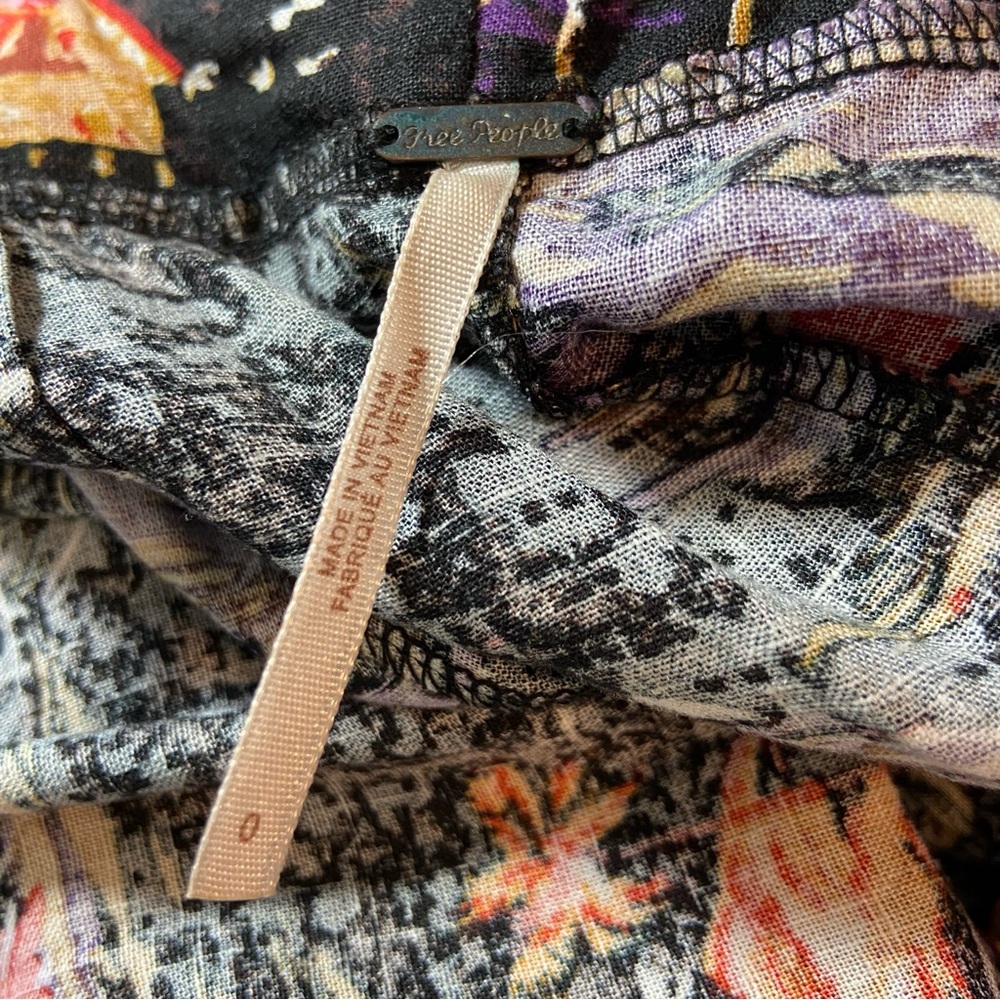 Free People Beach Party Paradise Flamingo Hawaiian Midi Sun Dress Linen Blend 0 - Picture 12 of 16